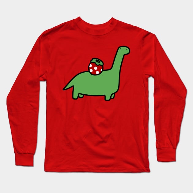 Strawberry Brontosaurus Long Sleeve T-Shirt by saradaboru